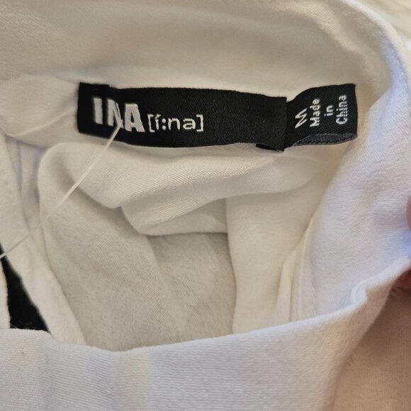 INA Long Sleeve White Blouse With Lace Detail Size Medium fairycore whimsy demur - Picture 3 of 6